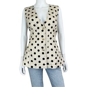 MABLE NWT Beige Polka Dot Vest Size M